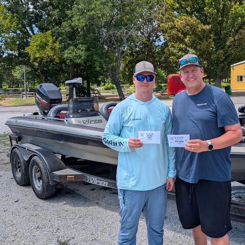 Tournament Winners Blake and Keith Hughey (3 bass for 54")